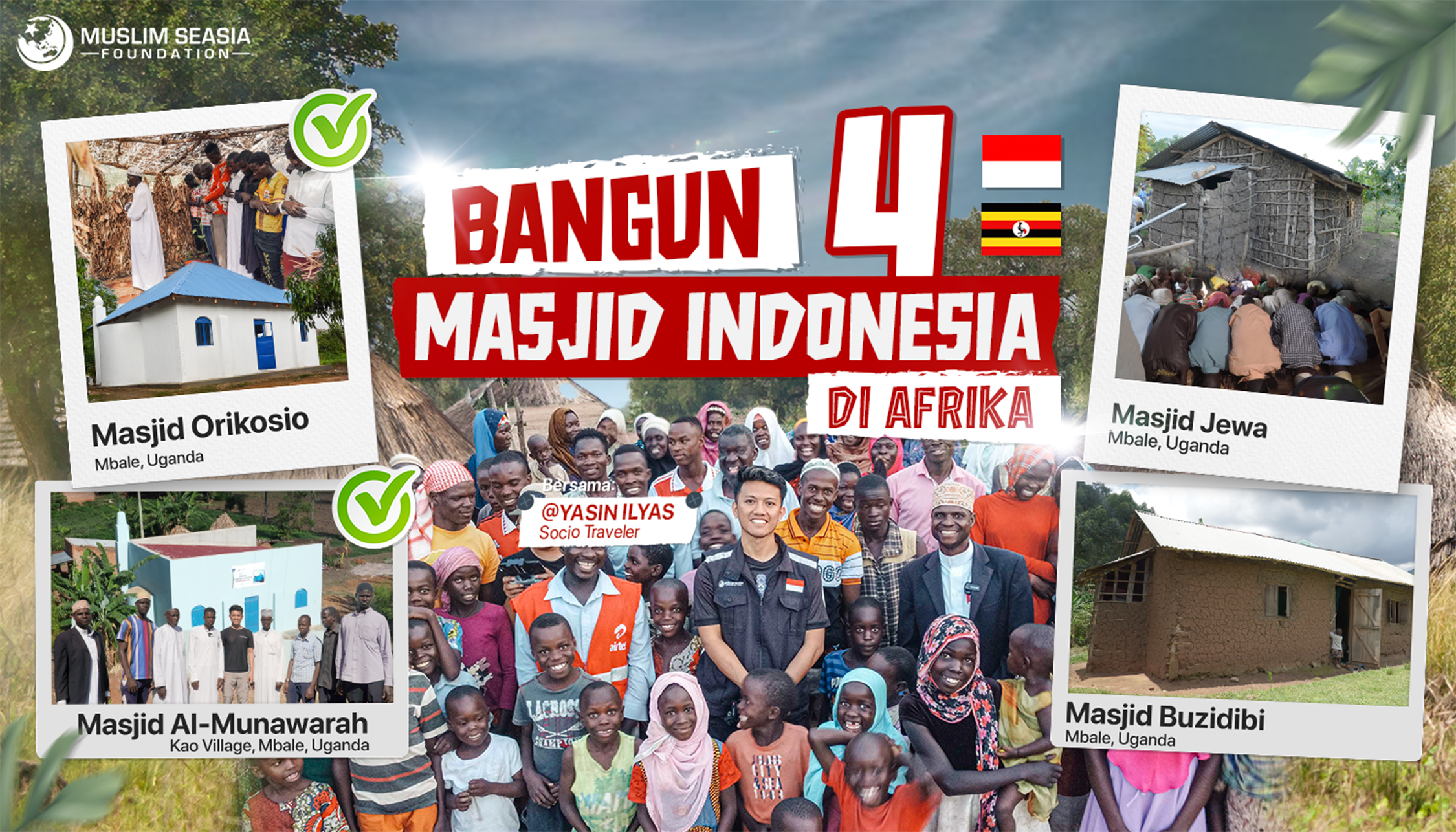 Indonesia Bangun 4 Masjid Layak di Uganda Afrika 🌍